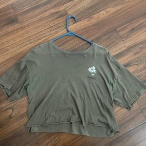 RVCA army green crop top